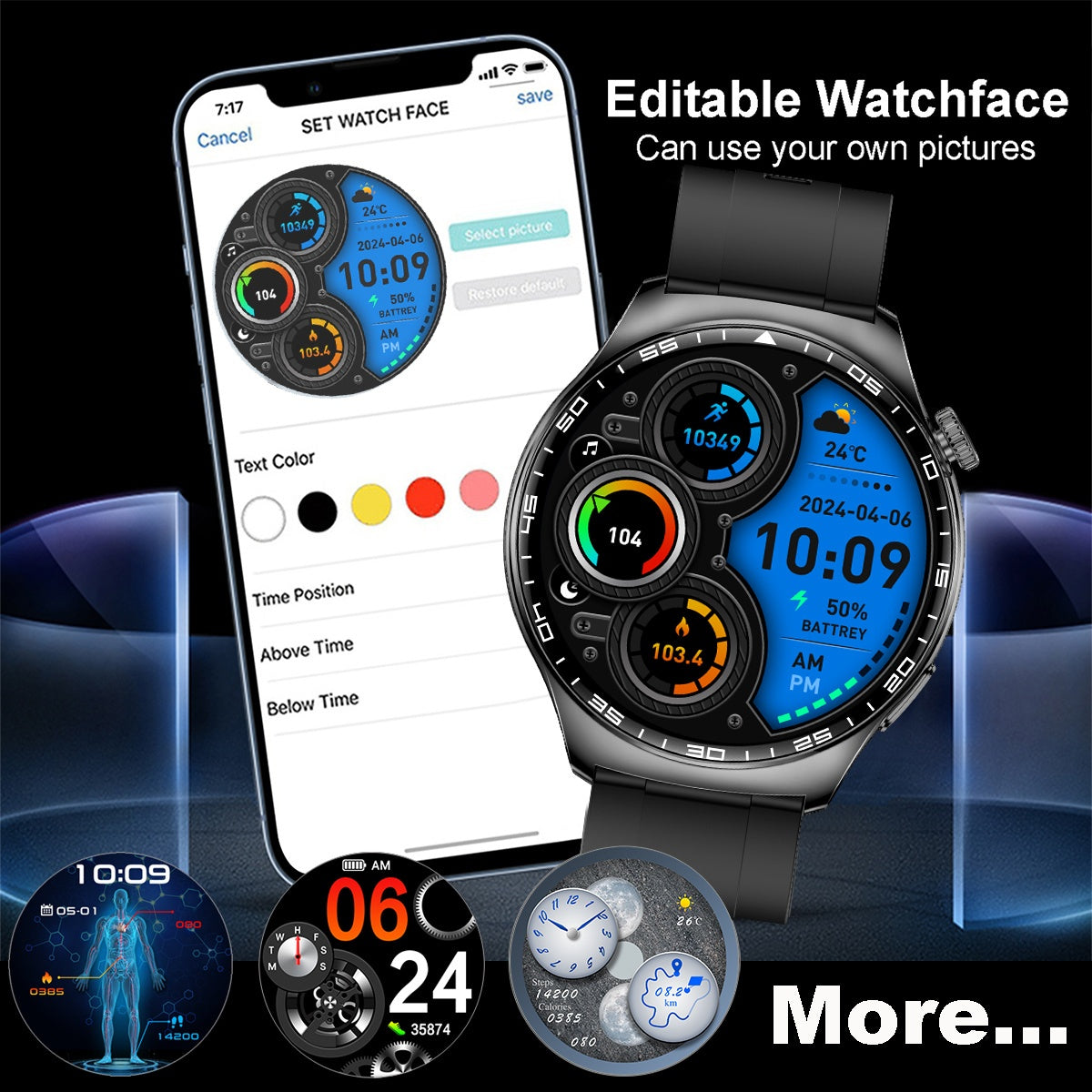 COIUSOR New Men's Business 1.51inch IPS Large Display Smartwatch with Wireless Calling and Mobile Phone Sync