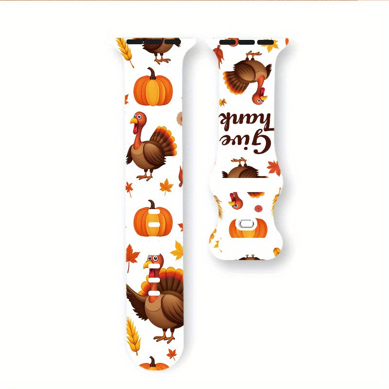 Thanksgiving Apple Watch Band A Thanksgiving-Themed Silicone Watch Band Designed Specifically for The Apple for iwatch