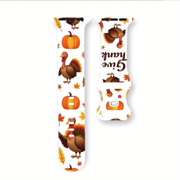 Thanksgiving Apple Watch Band A Thanksgiving-Themed Silicone Watch Band Designed Specifically for The Apple for iwatch