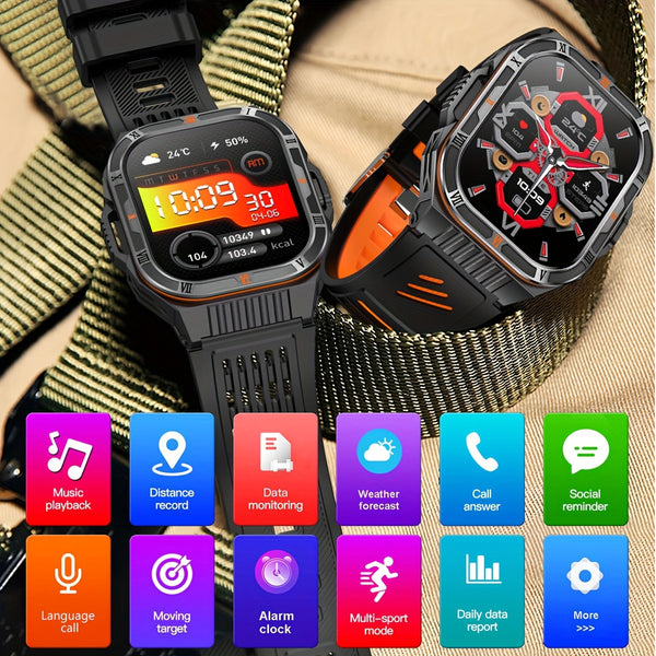 COIUSOR Men's Smart Watch with 1100mAh Battery, -Free Calling, Waterproof, 100+ Sports Modes