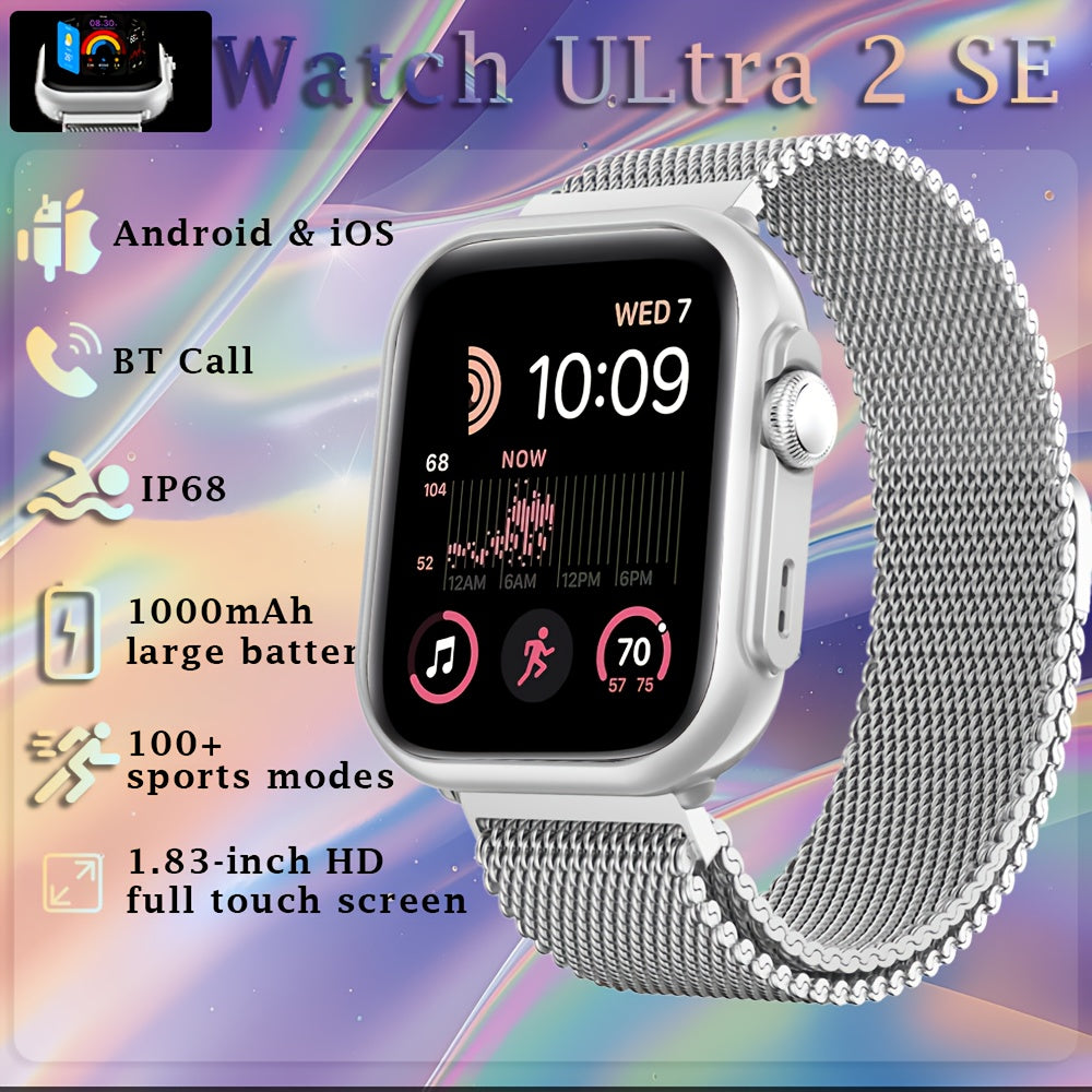 Smart Watch Multifunctional Full Screen Touch Smart Watch | 1000mAh Battery, Multiple Sport Modes