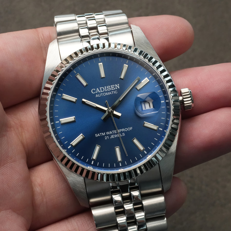 CADISEN New 's Watches Mechanical Automatic Watch for Japan 8215 AR Created-Sapphire