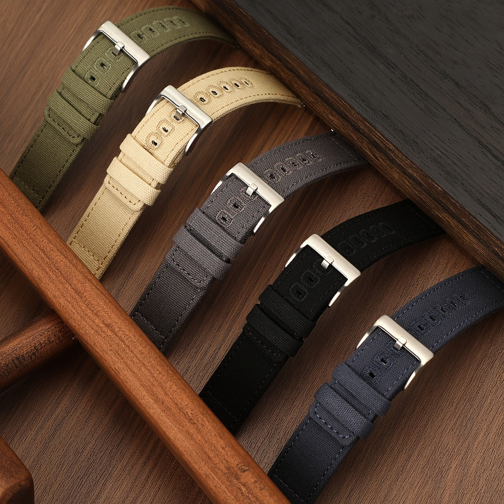 Quick Release Nylon Watch Straps Canvas Band Brushed Buckle Watchband Gifts for Men Women Smartwatch Band Aaccessories