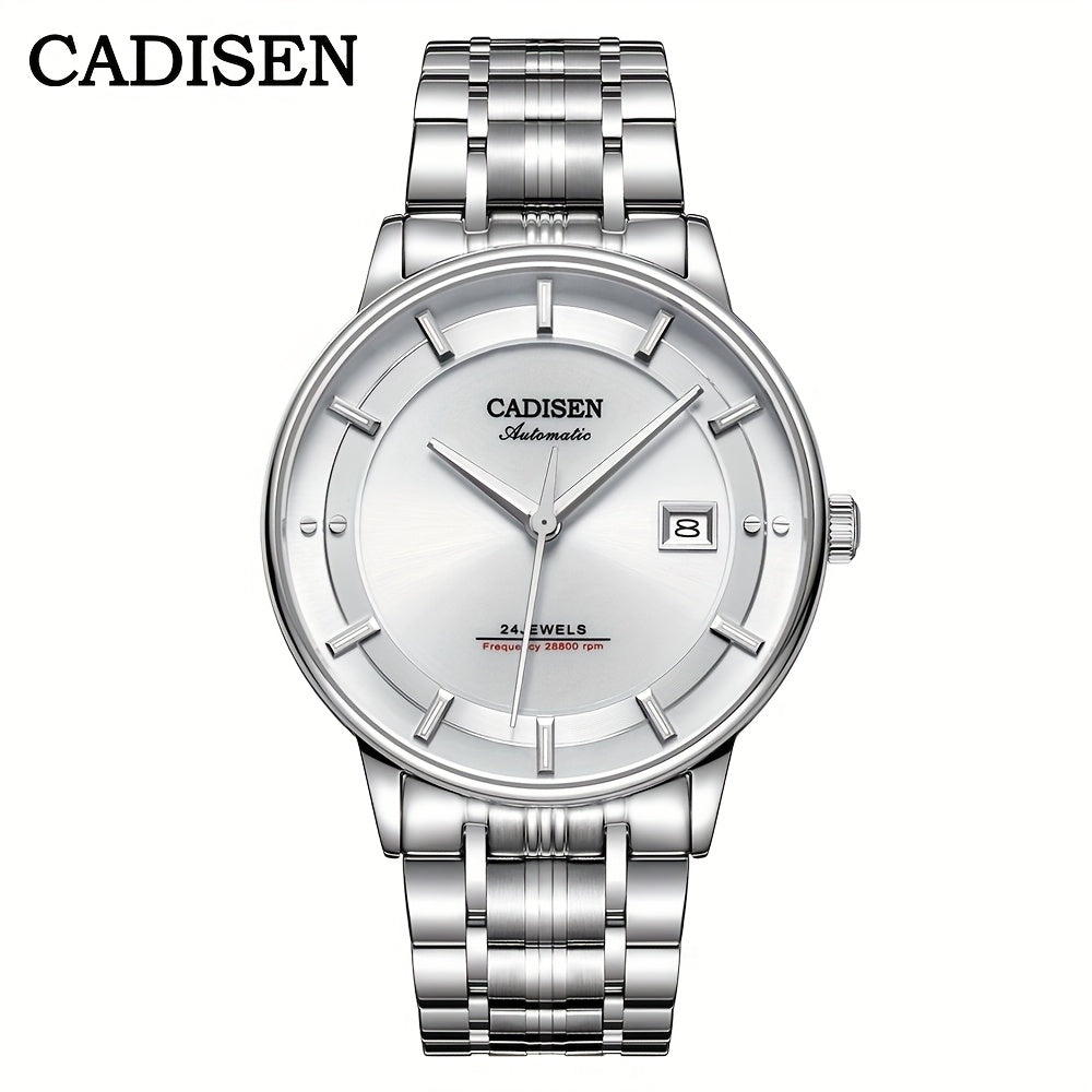 CADISEN Ultra-thin Mechanical Wriswatch 9015 - Luxury Single-dome Crystal Automatic Watch for Men