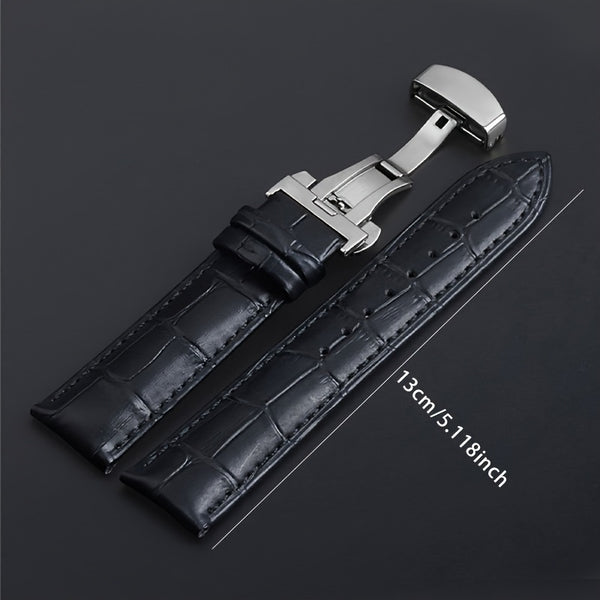 Black Crocodile Embossed Pu Leather Watchband Compatible with Leather Watch Band Strap Galaxy