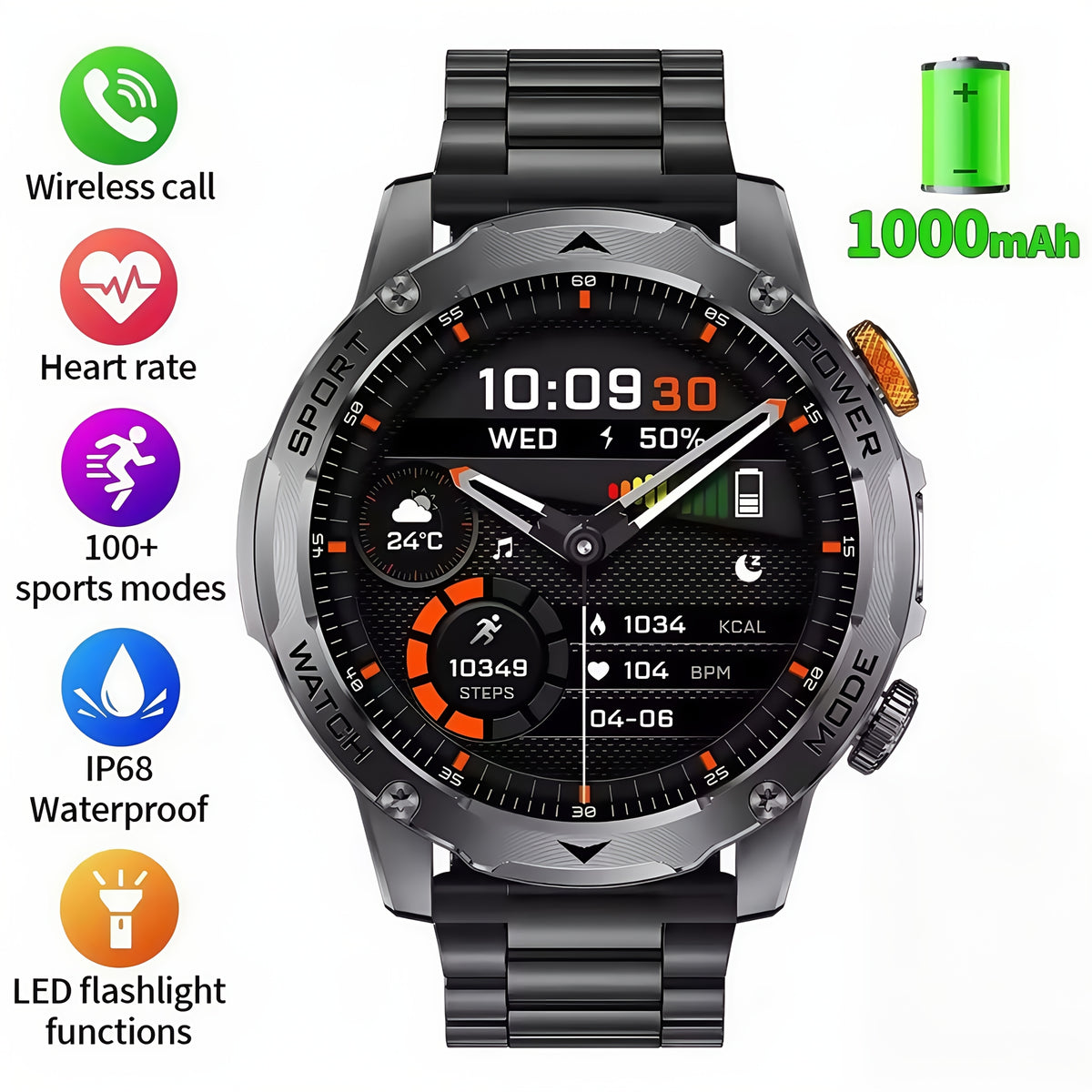 ECWORD Outdoor Sports Smartwatch - 1.7\