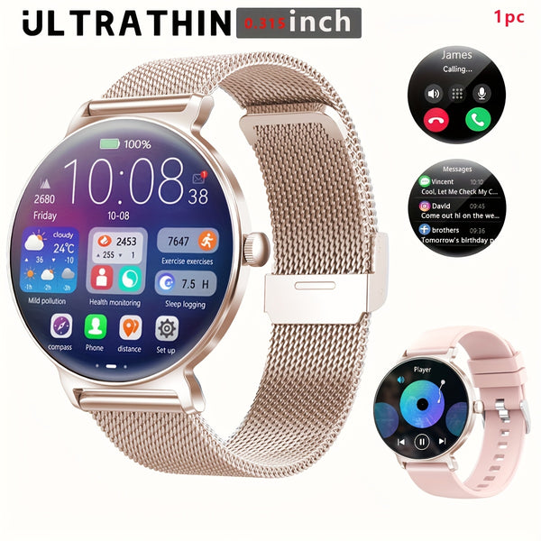 Ultra-Thin And Durable Smart Watch for Men And Women, Battery Life of 5-7 Days, Wireless Calling