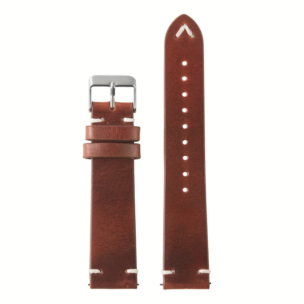 1pc Vintage Style Genuine Leather Watch Strap, Casual Tang Buckle Design