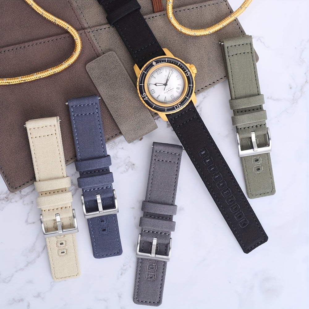 Quick Release Nylon Watch Straps Canvas Band Brushed Buckle Watchband Gifts for Men Women Smartwatch Band Aaccessories