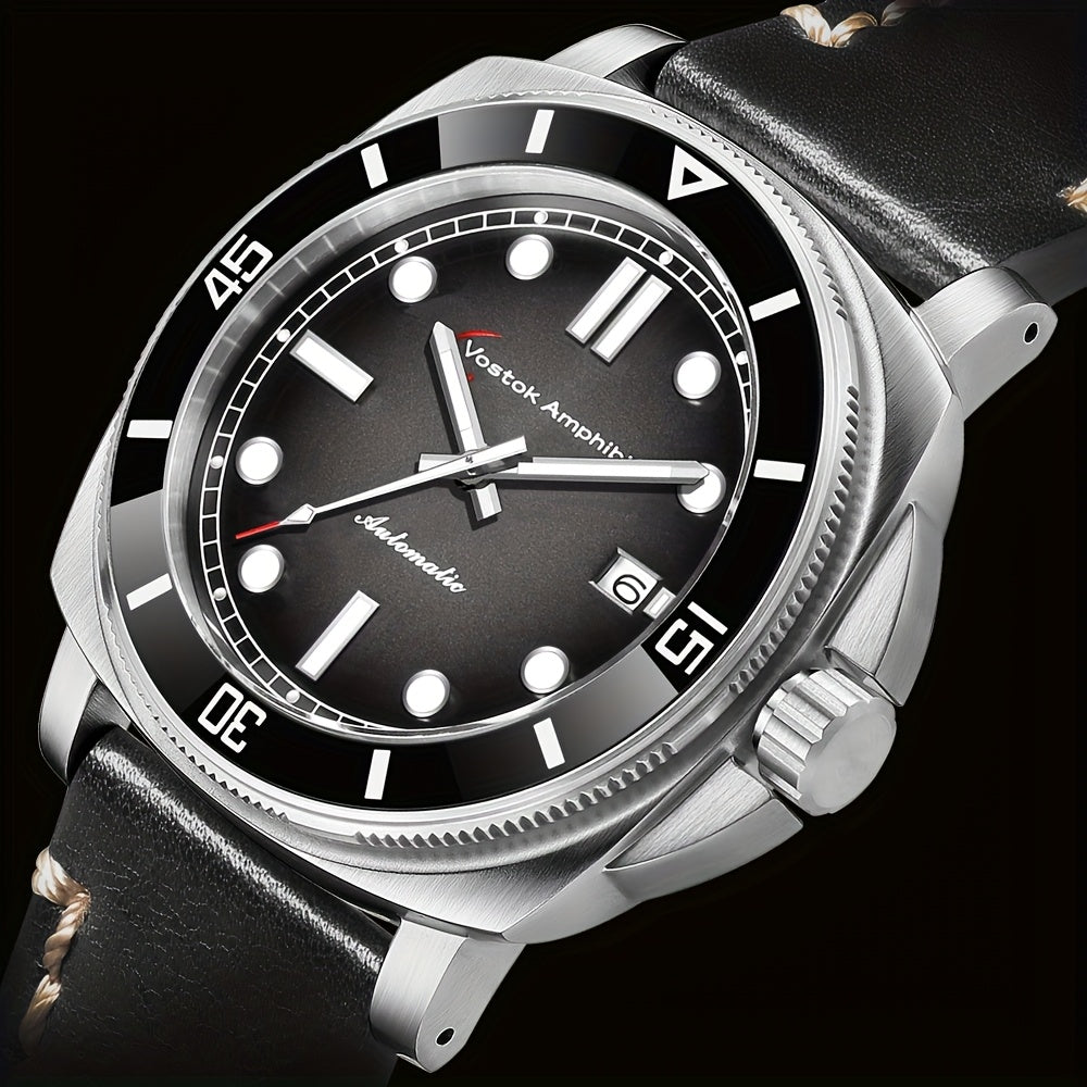 Vostok Amphibia Men'S Luxury Steel Mechanical Watch - Automatic Movement, Date Display