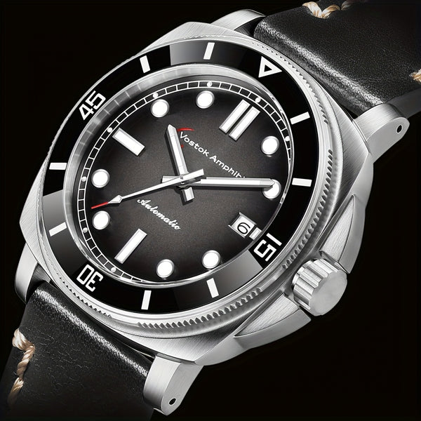 Vostok Amphibia Men'S Luxury Steel Mechanical Watch - Automatic Movement, Date Display
