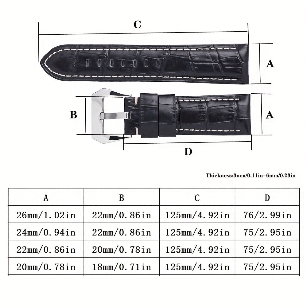 1pc Retro Genuine Leather Cowhide Watch Strap For Men And Women