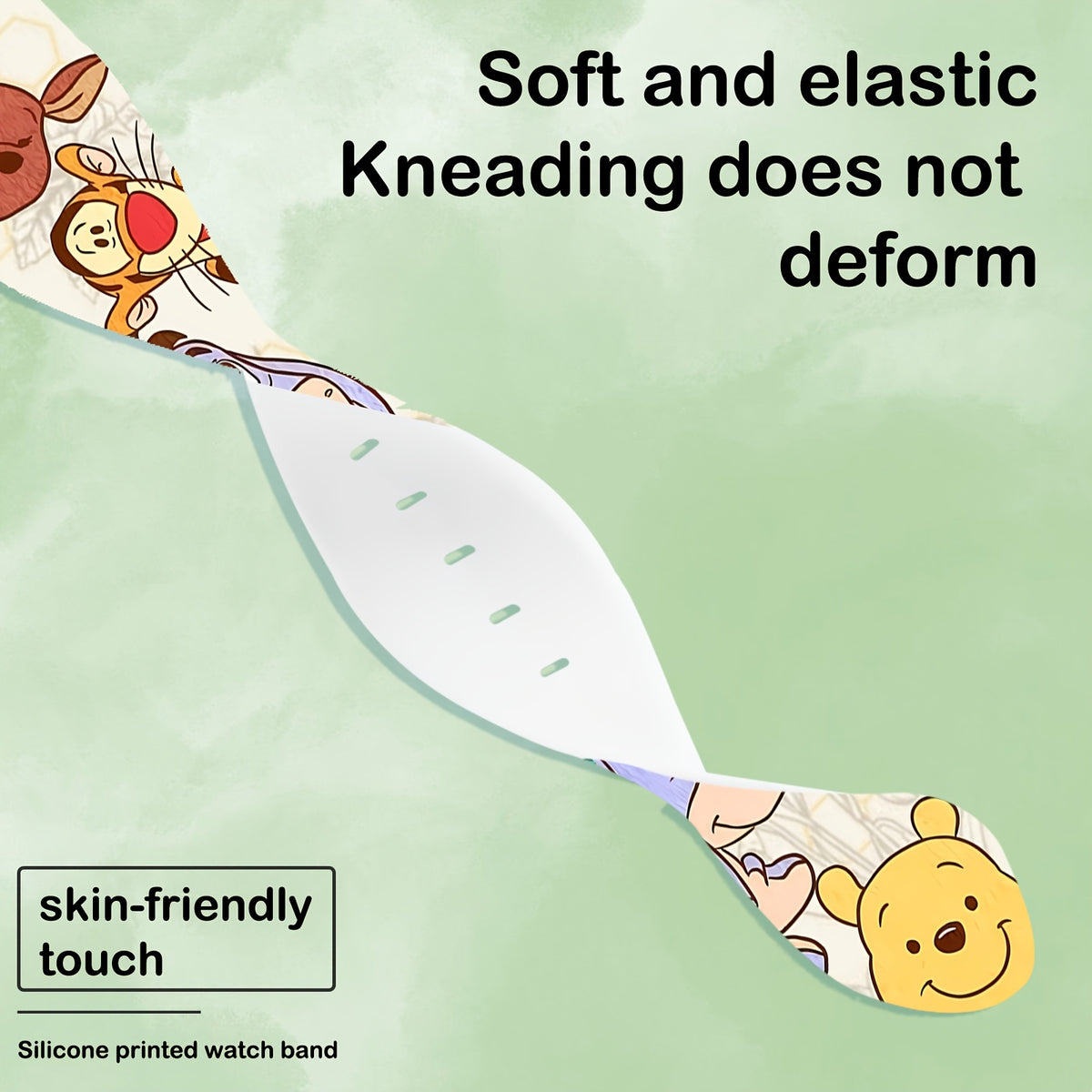 Disney Winnie the Pooh Fashion Kawaii Cartoon Print Smart Watch Strap for Apple Watch Ultra