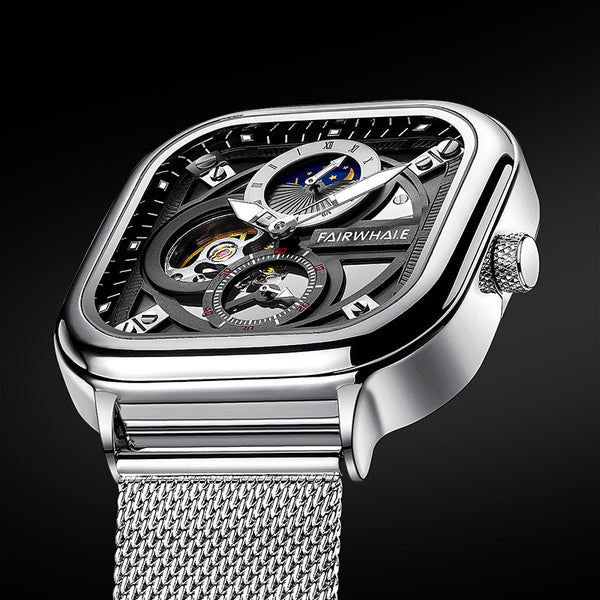 Fully automatic mechanical watch, stainless steel strap, Japanese movement, elegant appearance