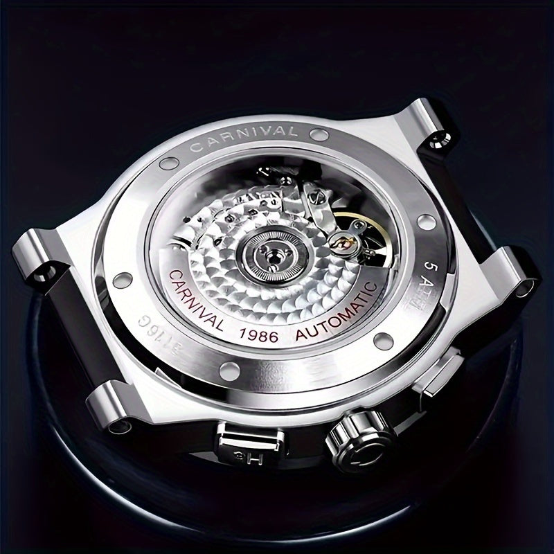 Carnival Men's Watch With HE Key Diving Watch Multi-function Men's Mechanical Watch Waterproof Wristwatch Holiday Gift