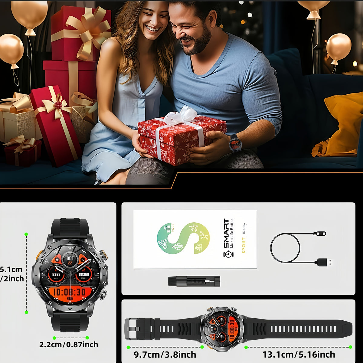 ECWORD Outdoor Sports Smartwatch - 1.7\