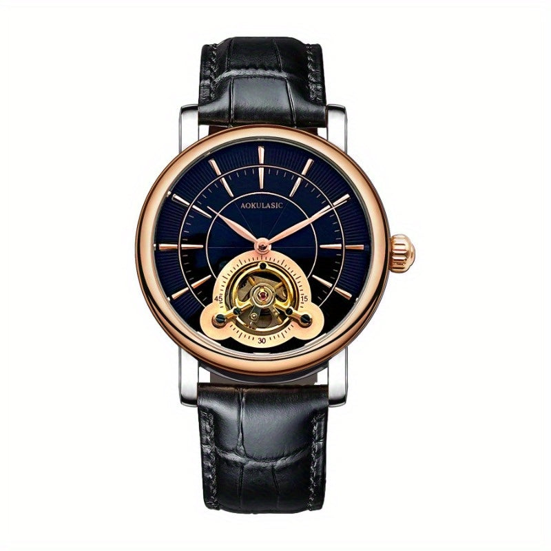 Men's Large Flyback Chronograph Semi-Automatic Mechanical Watch - Luminous Dial