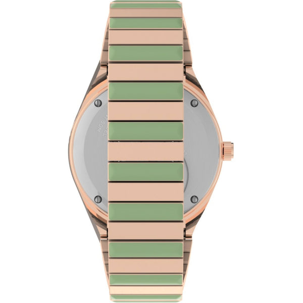 Timex TW2V38700 Women's Q Malibu Quartz Green Dial Bracelet Watch