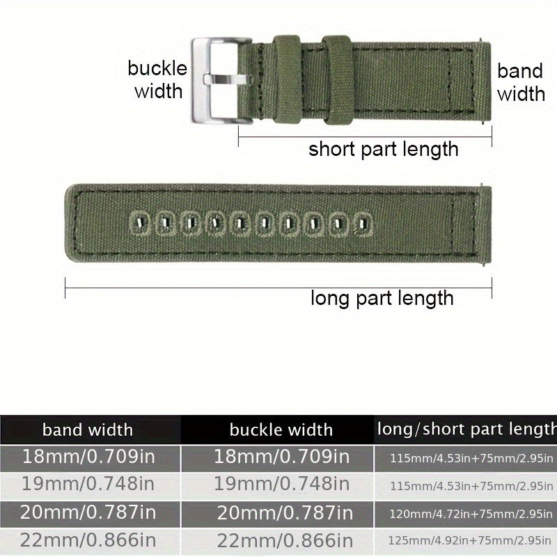 Quick Release Nylon Watch Straps Canvas Band Brushed Buckle Watchband Gifts for Men Women Smartwatch Band Aaccessories