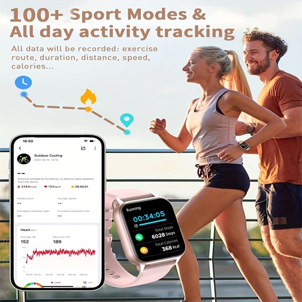 2025 New Smart Watch Men Full Touch Screen Sport Fitness Watch IP67 Waterproof Wireless Call Smartwatch Men+box for Android iPhone