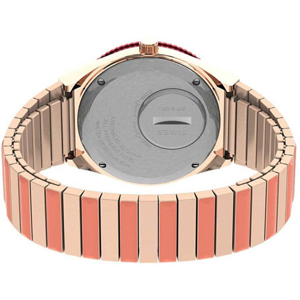 Timex TW2V38600 Women's Q Malibu Quartz Pink Dial Bracelet Watch