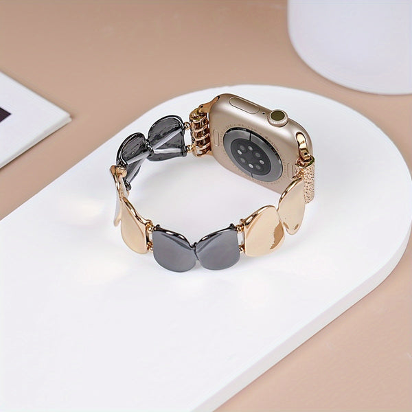 1pc of atmospheric glitter metal strap for men and Women's Apple Watch
