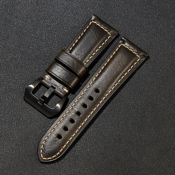 1pc Retro Genuine Leather Cowhide Watch Strap For Men And Women