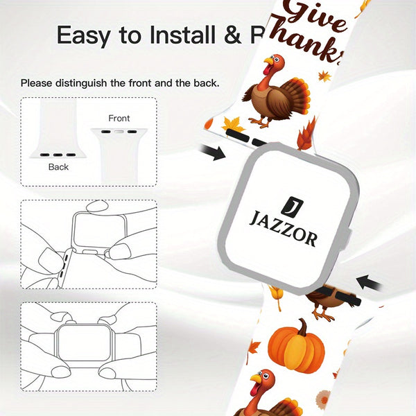 Thanksgiving Apple Watch Band A Thanksgiving-Themed Silicone Watch Band Designed Specifically for The Apple for iwatch