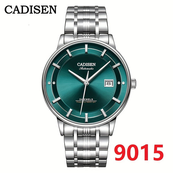 CADISEN Ultra-thin Mechanical Wriswatch 9015 - Luxury Single-dome Crystal Automatic Watch for Men