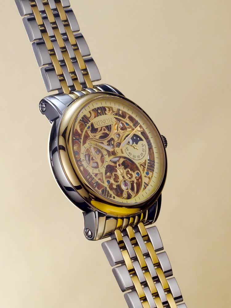 NESUN Automatic Mechanical Men's Watch - Multifunctional Luminous Stainless Steel Classic Business Watch