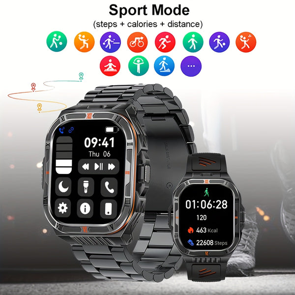 COIUSOR Men's Smart Watch with 1100mAh Battery, -Free Calling, Waterproof, 100+ Sports Modes