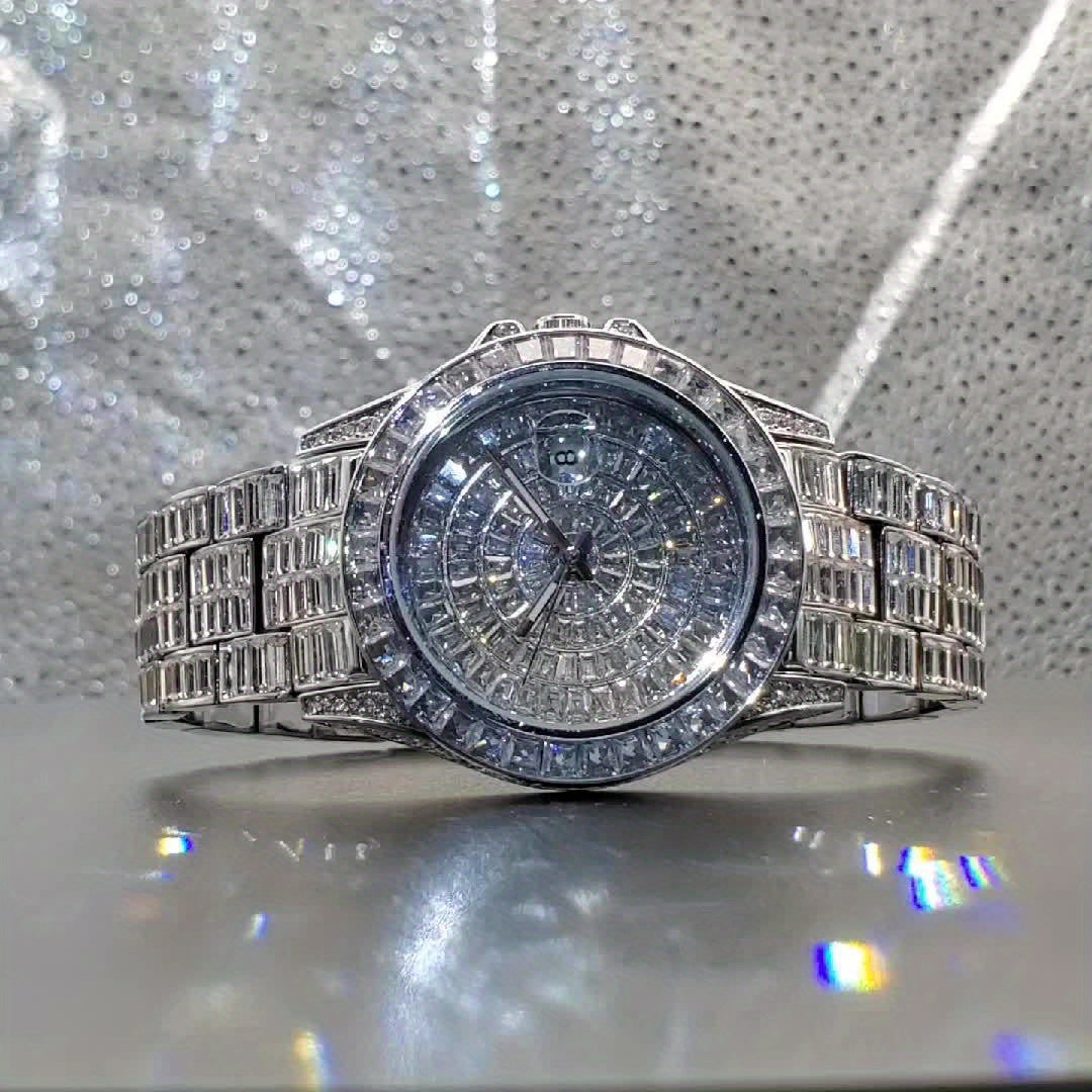 MISSFOX Women's Sparkling Rhinestone-Encrusted Quartz Watch with Luminous Dial