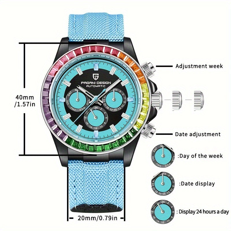 Luxury Mechanical Watch PAGANI DESIGN Men's Watch | Multifunctional Mechanical Luxury Stainless Steel Calendar