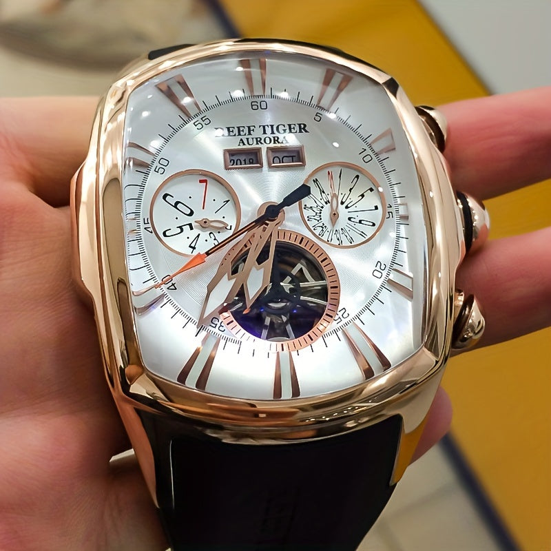 Reef Tiger Brand Men'S Automatic Mechanical Watch Business Men'S Watch Personality Fashion