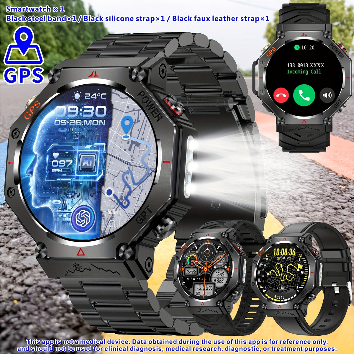 1.81 Inch New Smartwatch with GPS and Call Function Compatible with Android and iPhone