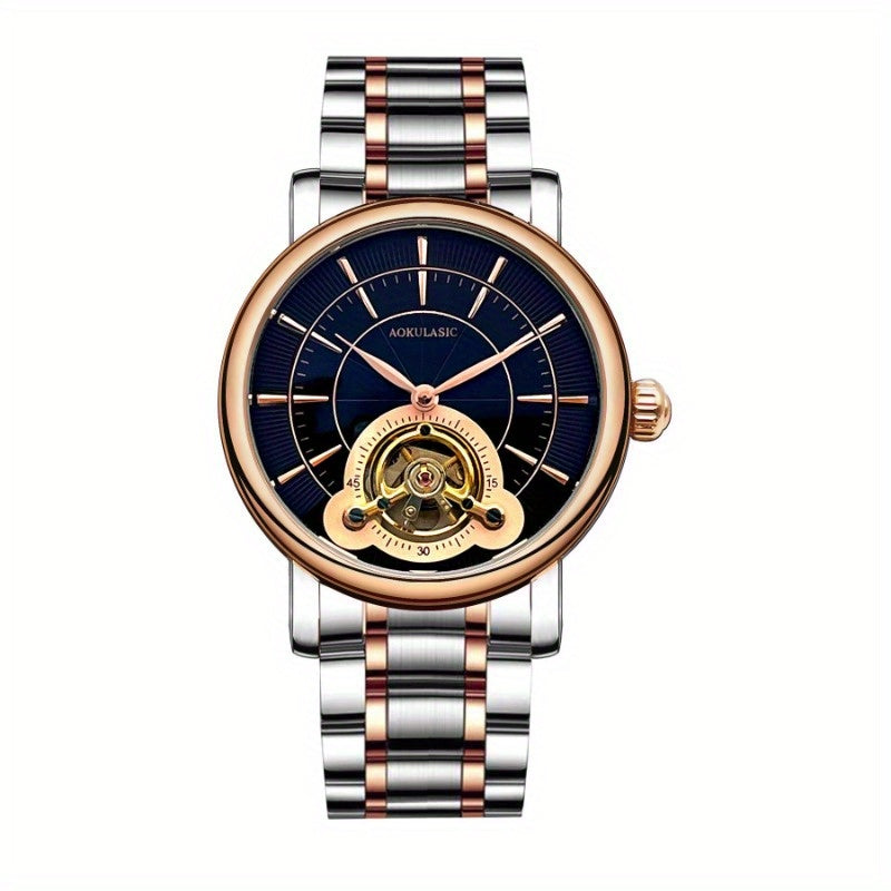 Men's Large Flyback Chronograph Semi-Automatic Mechanical Watch - Luminous Dial