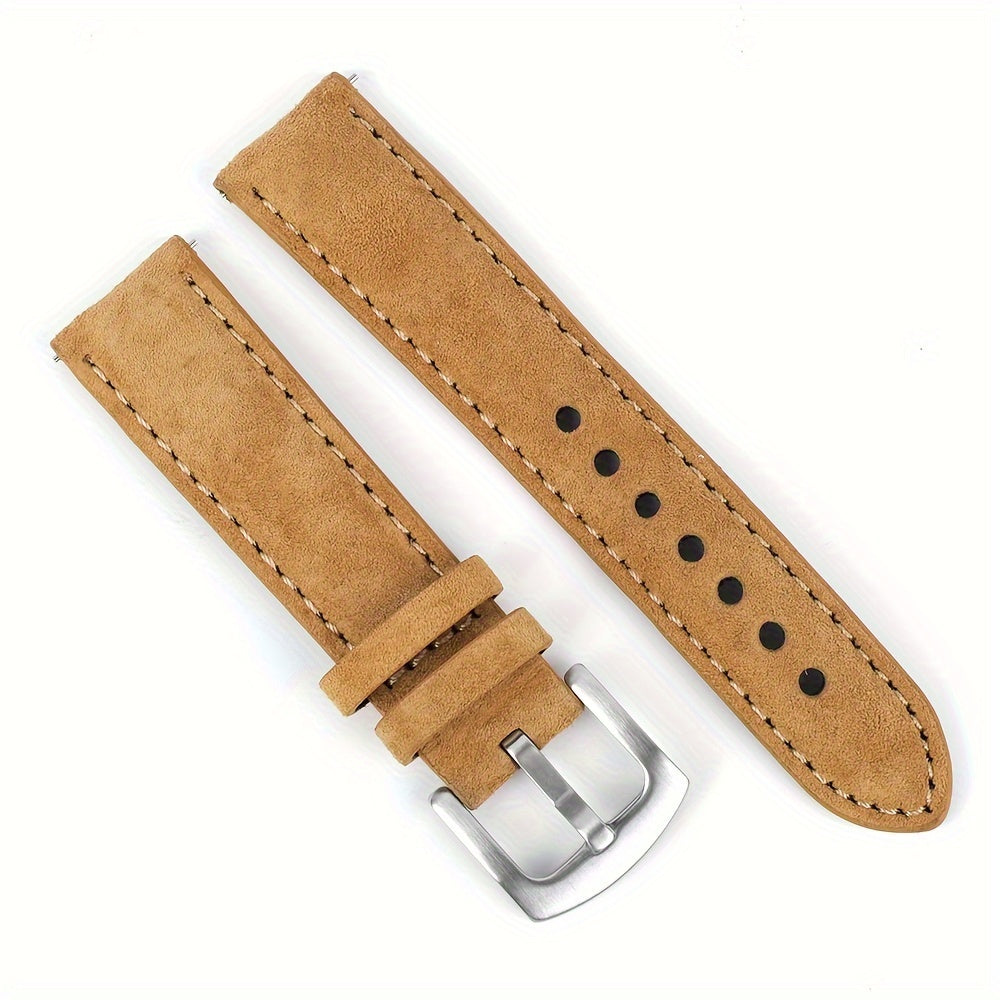 Genuine Suede Leather Watch Strap  Band Vintage Handmade Watchband Grey Brown Replacement Belts for Men Watch Accessories