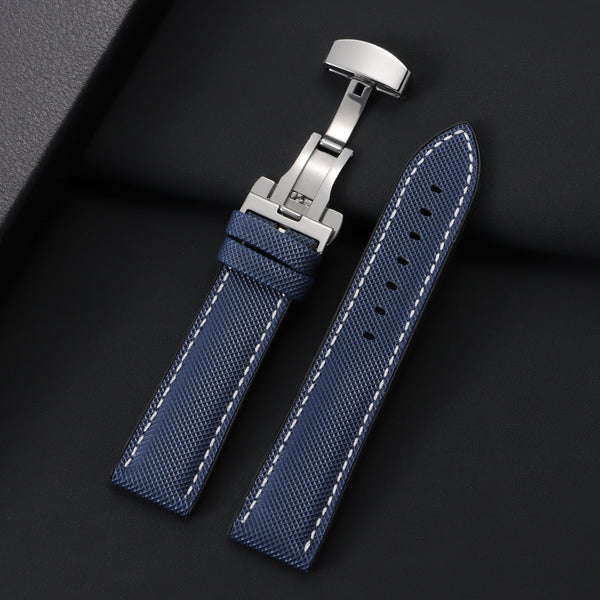 High-Quality Carbon Fiber Surface Silicone Watch Strap 20mm 22mm 24mm Composite Silicone Watch Band for Men