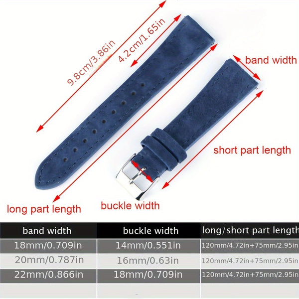 Premium Leather Suede Watch Strap Watchband Gray Blue Brown Watch Bands Quick Release Wristband Belt Accessories for Men