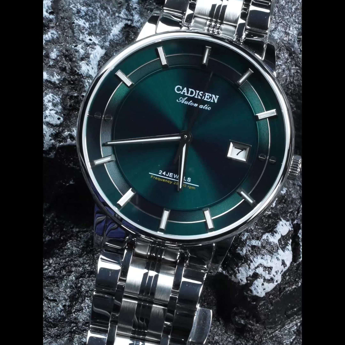 CADISEN Ultra-thin Mechanical Wriswatch 9015 - Luxury Single-dome Crystal Automatic Watch for Men