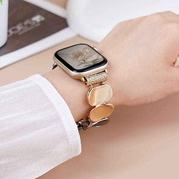 1pc of atmospheric glitter metal strap for men and Women's Apple Watch