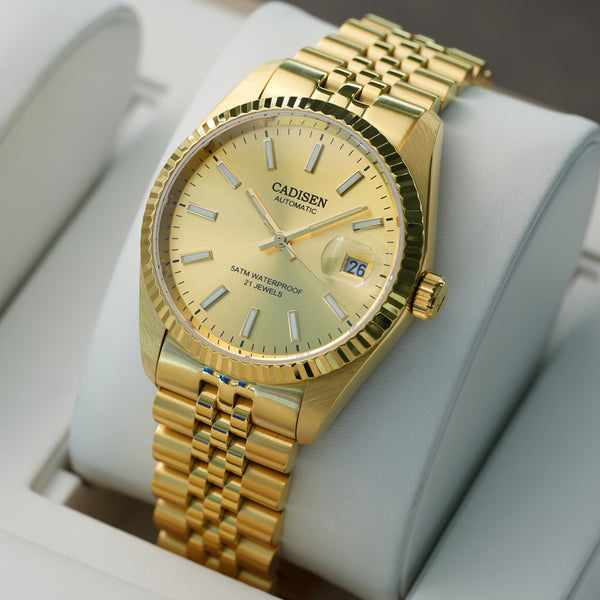 CADISEN New 's Watches Mechanical Automatic Watch for Japan 8215 AR Created-Sapphire