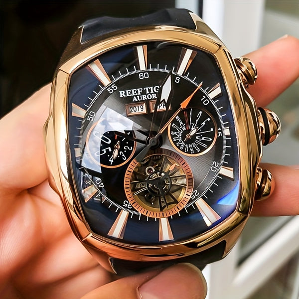 Reef Tiger Brand Men'S Automatic Mechanical Watch Business Men'S Watch Personality Fashion