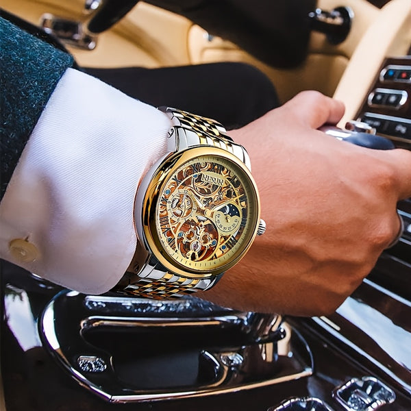 NESUN Automatic Mechanical Men's Watch - Multifunctional Luminous Stainless Steel Classic Business Watch