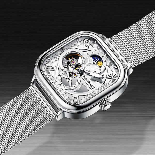Fully automatic mechanical watch, stainless steel strap, Japanese movement, elegant appearance