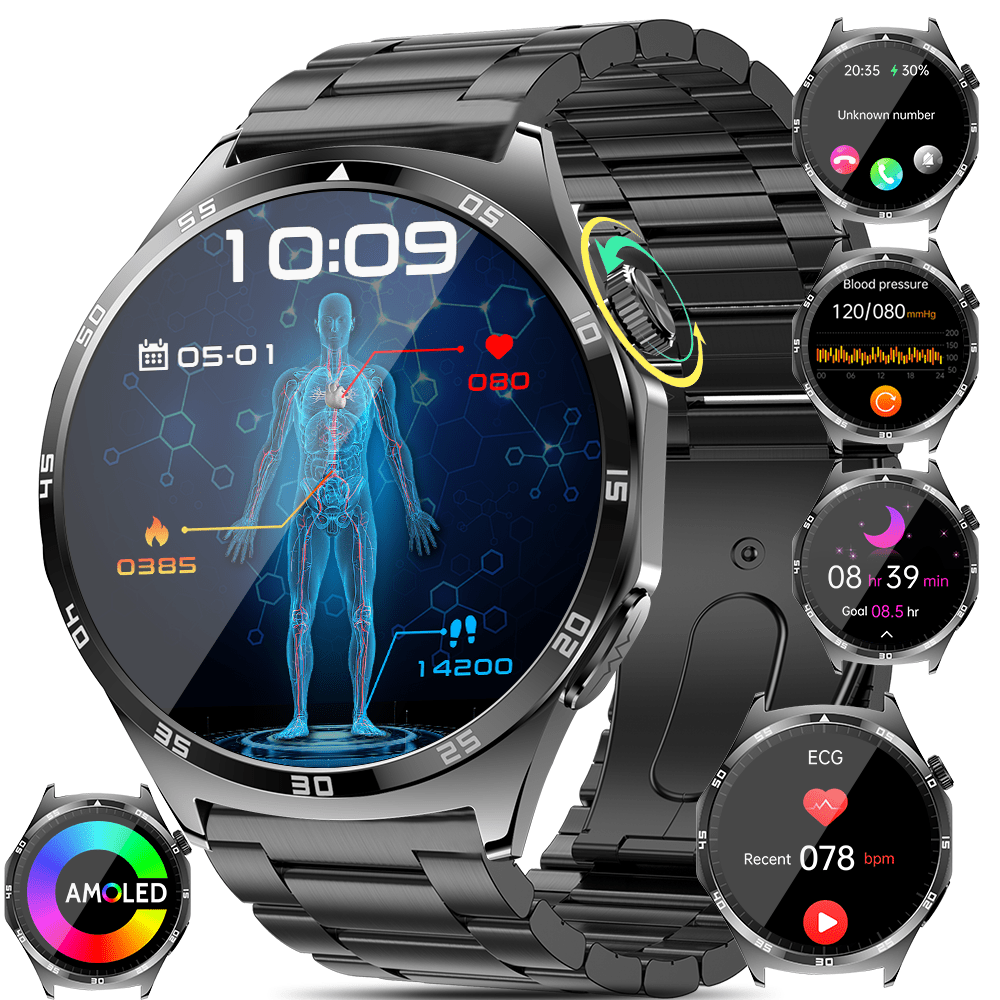 Marsyu Smartwatch with Wireless 5.0 Calls, 440mAh Long-Lasting Battery, 1.43\