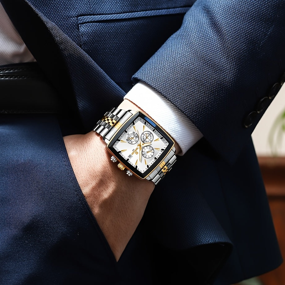 REWARD Rectangle Men'S Watches Quartz Wristwatches Luxury Business Watch Clock Luminous Hands Clock