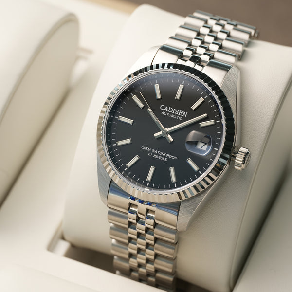 CADISEN New 's Watches Mechanical Automatic Watch for Japan 8215 AR Created-Sapphire