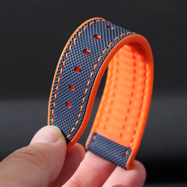 High-Quality Carbon Fiber Surface Silicone Watch Strap 20mm 22mm 24mm Composite Silicone Watch Band for Men