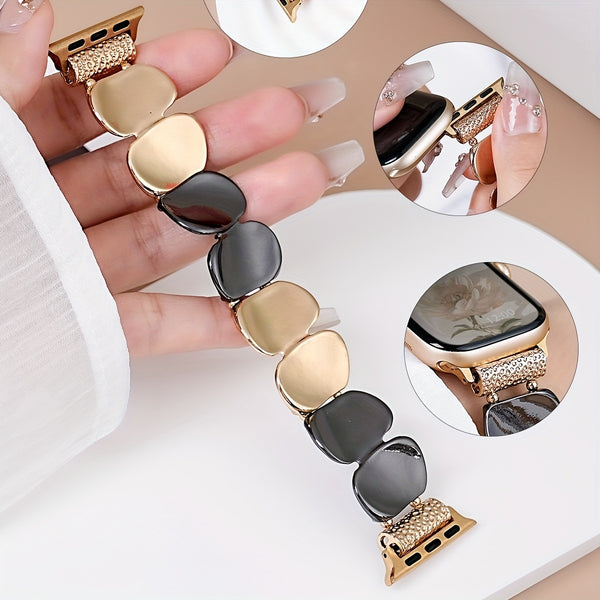 1pc of atmospheric glitter metal strap for men and Women's Apple Watch